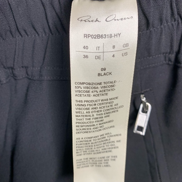 Rick Owens Drop-Crotch Cropped Black Track Pants - Picture 7 of 8